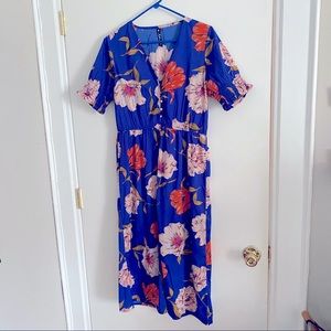 ASOS Floral Midi Dress w/ shirted sleeves